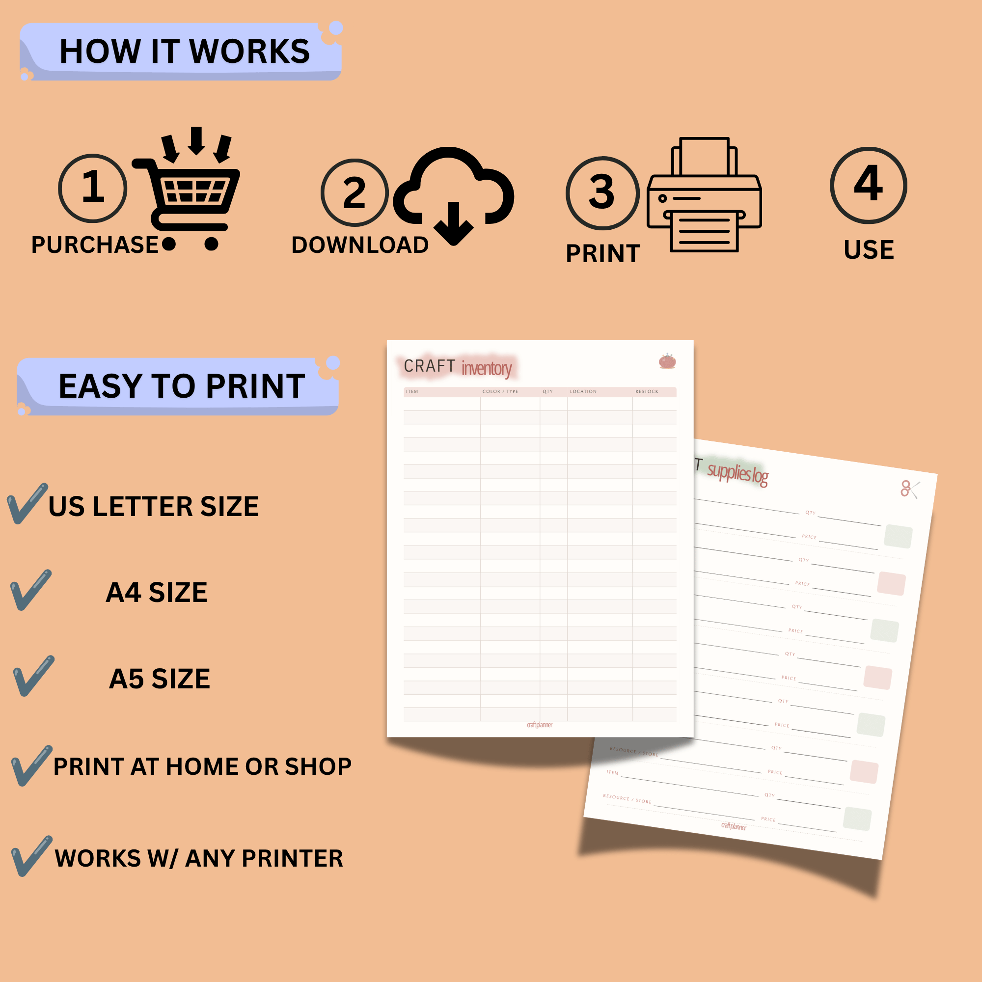 Craft Project Planner Printable – 36 Pages for Sewing, Crochet, Inventory & Craft Shows 5 Craft Project Planner Printable – 36 Pages for Sewing, Crochet, Inventory & Craft Shows - Image 5