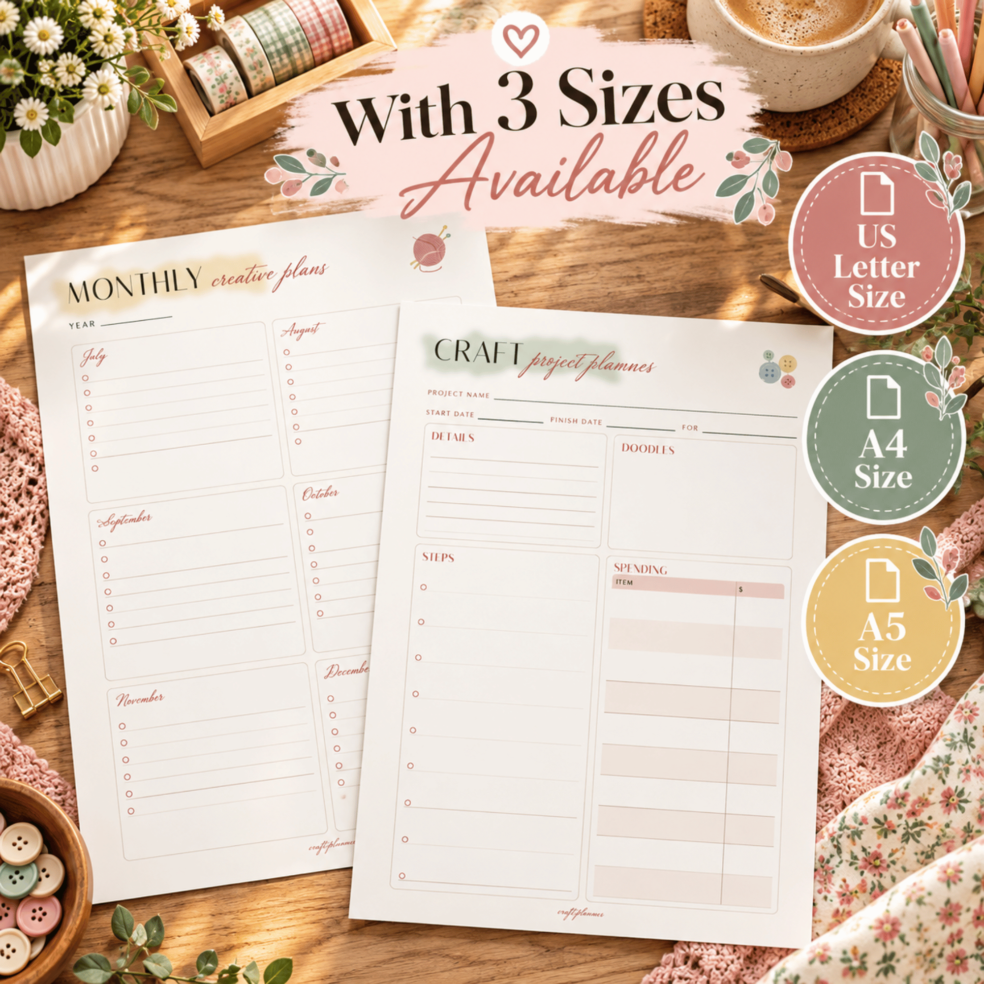 Craft Project Planner Printable – 36 Pages for Sewing, Crochet, Inventory & Craft Shows 3 Craft Project Planner Printable – 36 Pages for Sewing, Crochet, Inventory & Craft Shows - Image 3