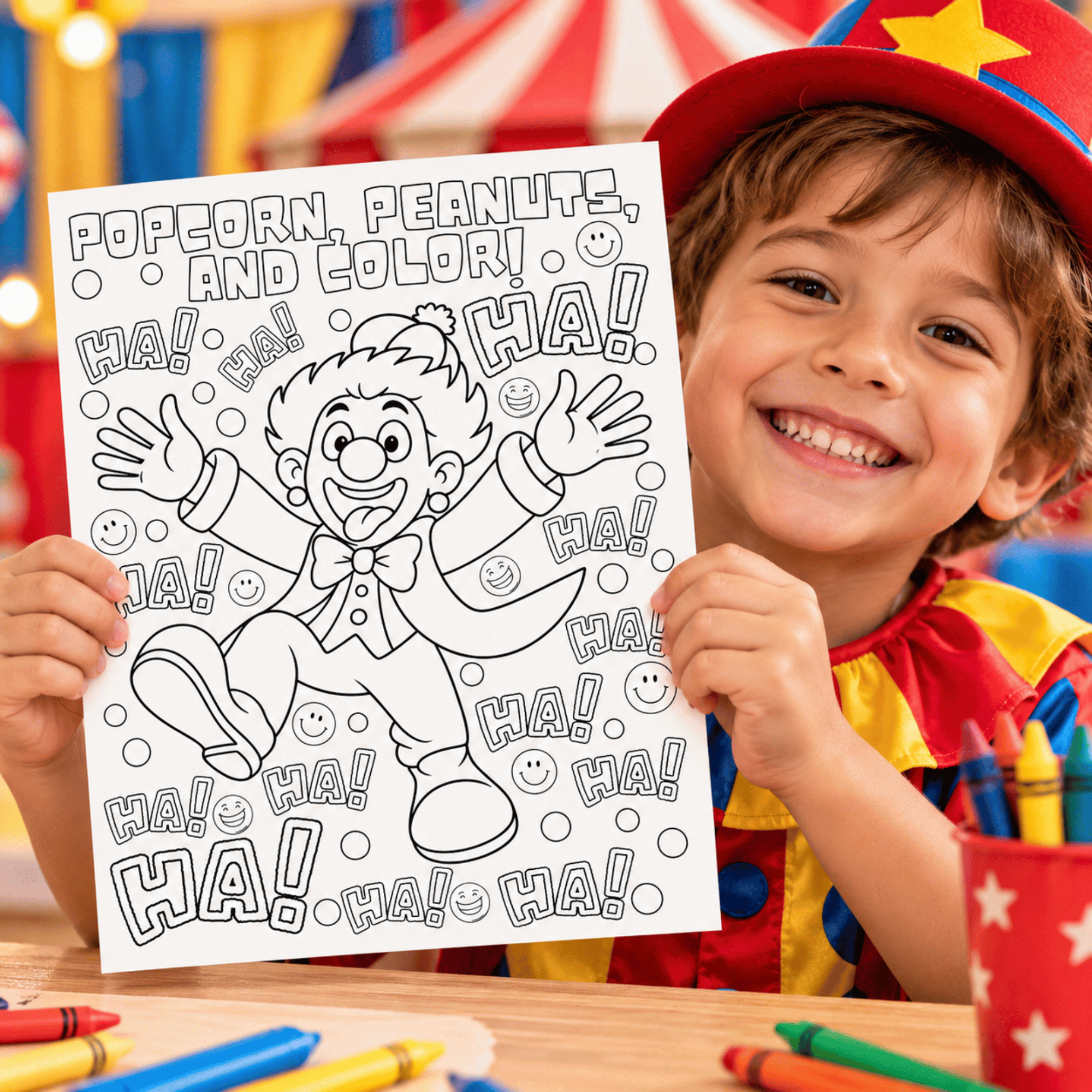 Clown and Circus Coloring Pages for Kids – 20-Page Printable PDF 5 Clown and Circus Coloring Pages for Kids – 20-Page Printable PDF - Image 5