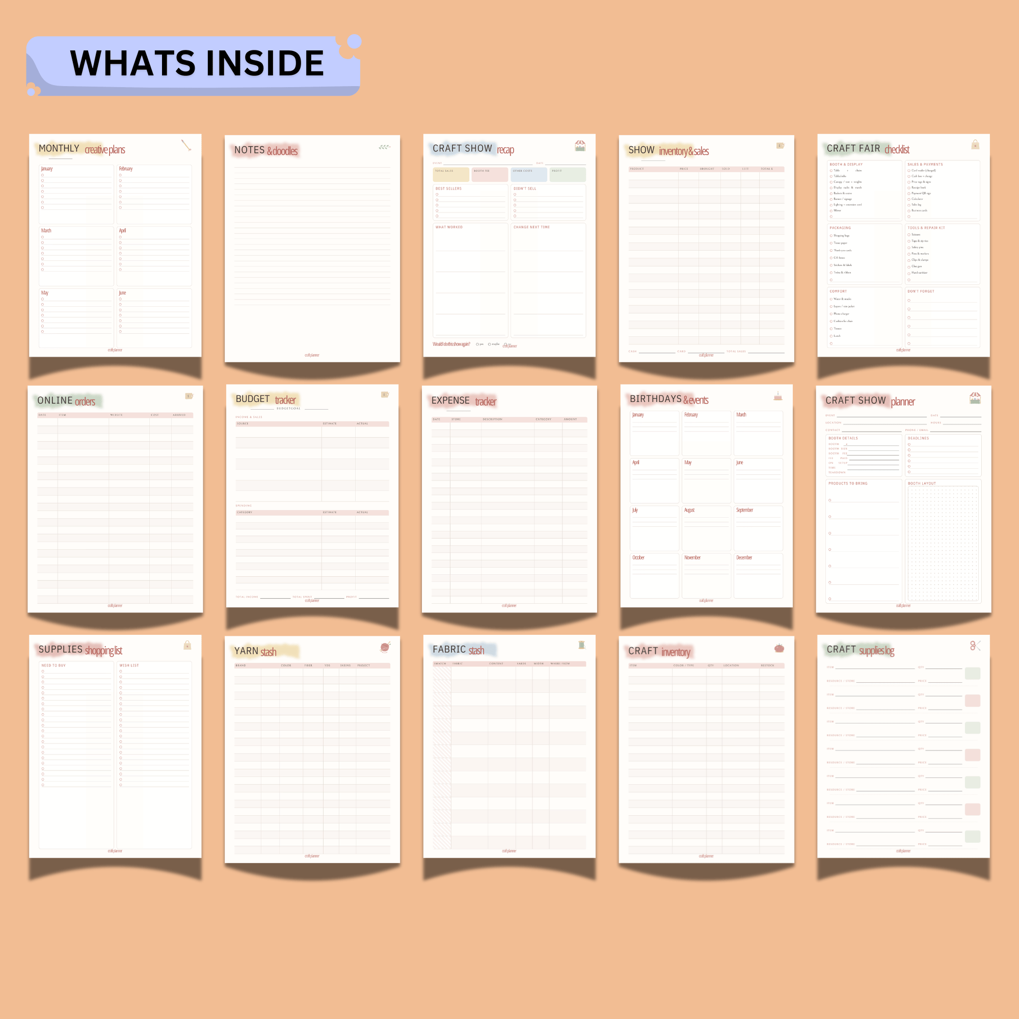 Craft Project Planner Printable – 36 Pages for Sewing, Crochet, Inventory & Craft Shows 2 Craft Project Planner Printable – 36 Pages for Sewing, Crochet, Inventory & Craft Shows - Image 2