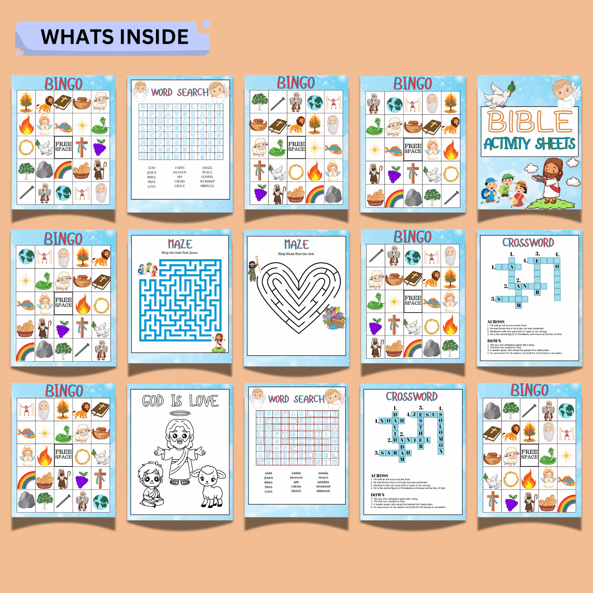 Bible Activity Sheets Printable 5 Bible Activity Sheets Printable - Image 5